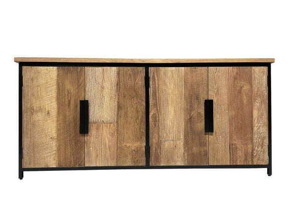 Dressoir ‘Tomar’ – Naturel Hout/Zwart | 185 cm