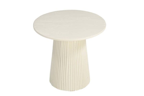 Salontafel 'Patrice' – Rond 50 cm | Crème Wit Mangohout