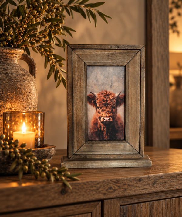 Staande Lijst Met Print Hooglander | B24xD5,5xH32cm