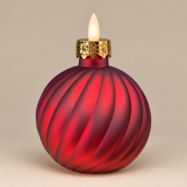 Kerstbal LED Kaars | Rood