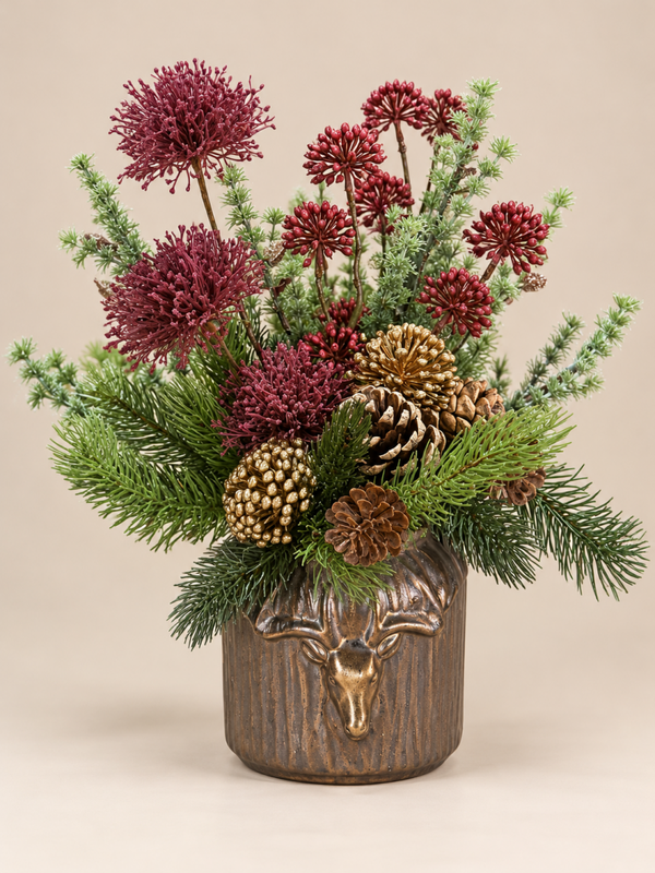 Kerst Bloemstukje Met Pot
