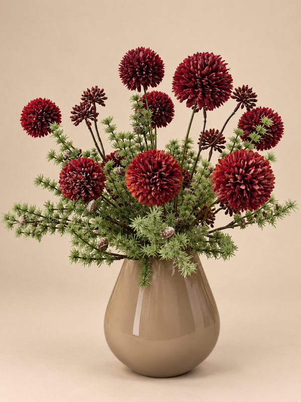 Zijden Bloemen Boeket ‘Pom Xmas’ | Met of zonder vaas