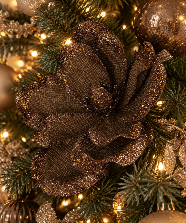Kerst Kunstbloem ‘Kerstster’ Jute Brown | 30cm