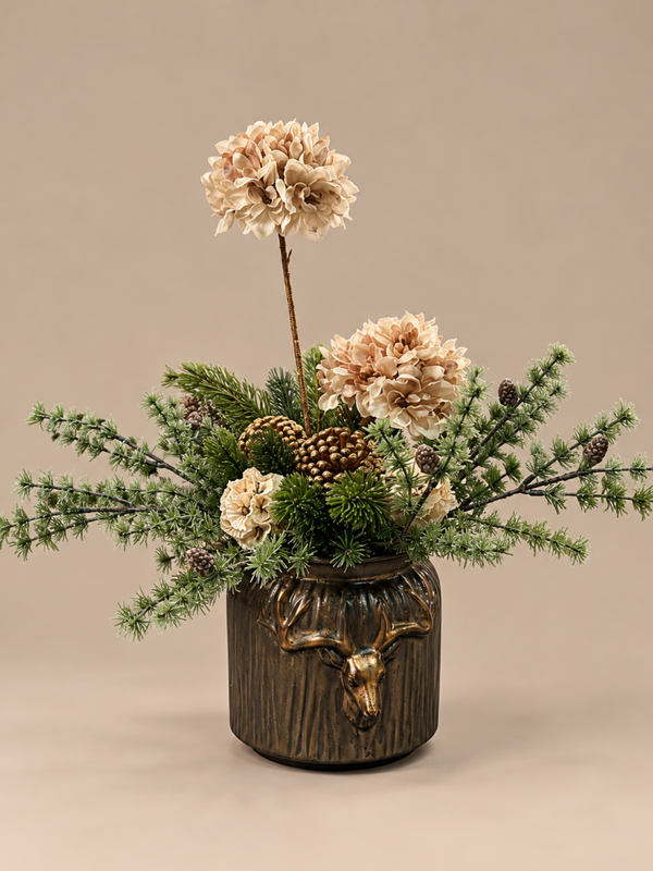 Kerst Bloemstukje Met Vaasje