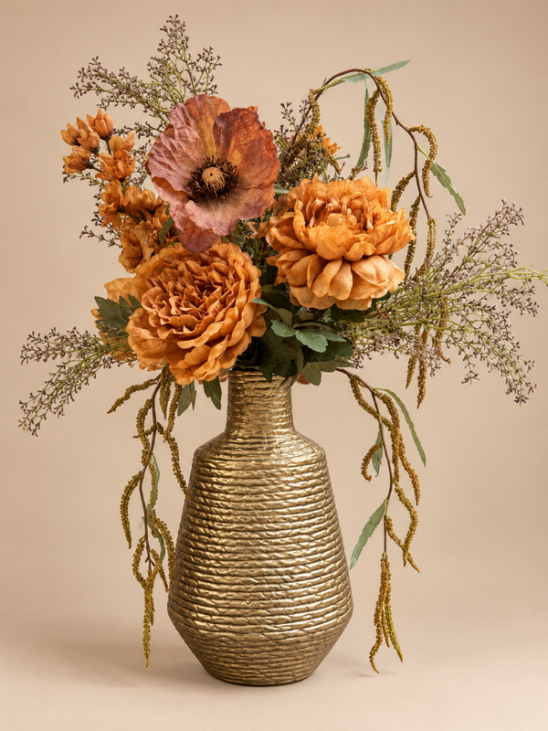 Zijden Bloemen Boeket ‘Herfst’ | Inclusief Vaas