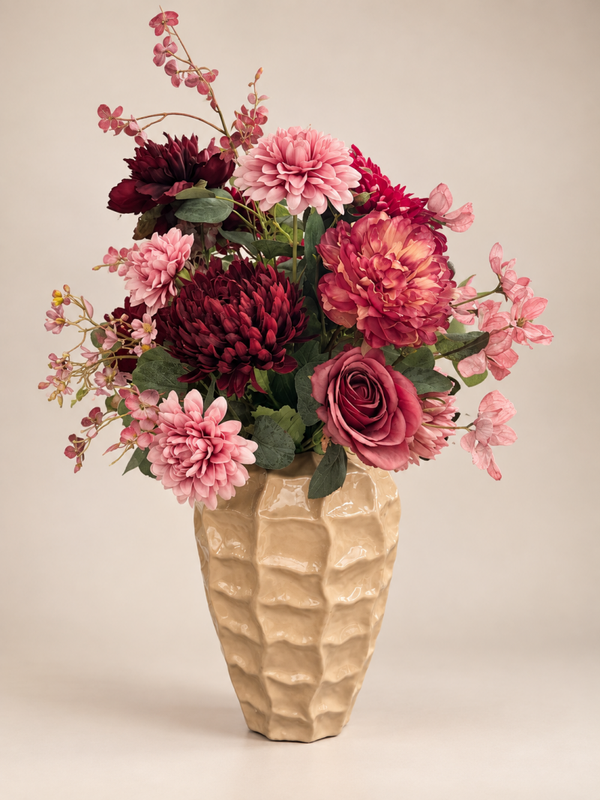 Zijden Bloemen Boeket ‘Runnin’ | Inclusief Vaas