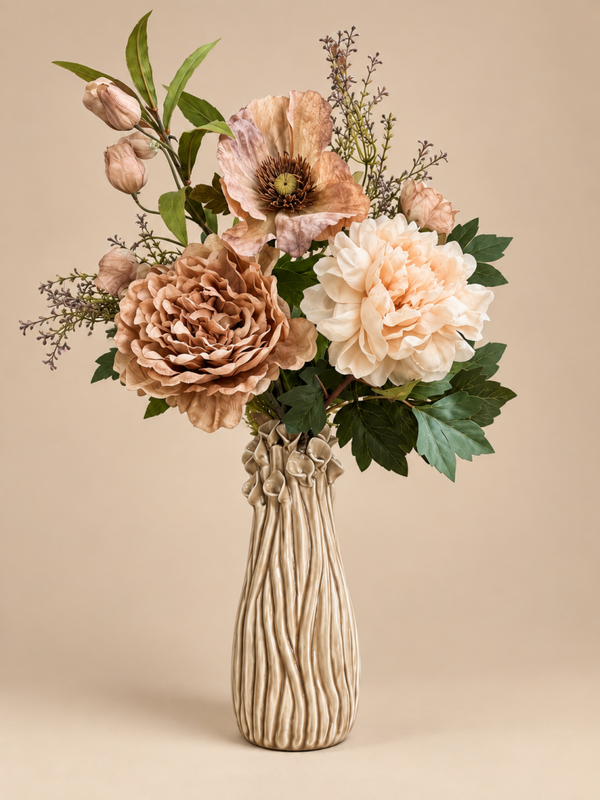 Zijden Bloemen Boeketje Inclusief Vaas ‘Floral’
