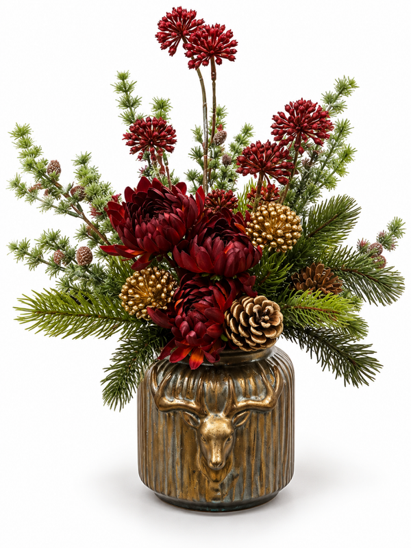 Kerst Bloemstukje Met Vaasje