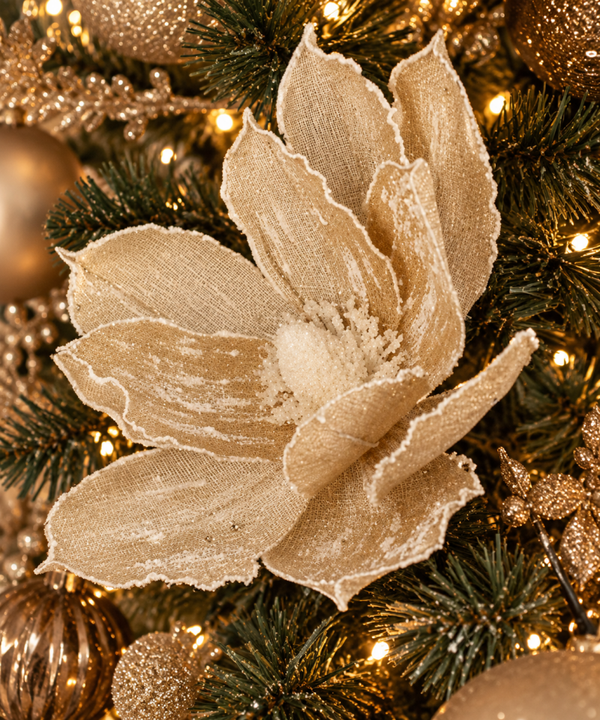 Kerst Kunstbloem ‘Kerstster’ | Jute Naturel | 30cm