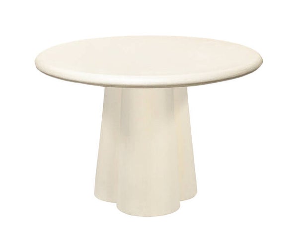 Ronde Beige Eettafel Brix 'Clubs Sandy' – 130 cm | Beton Ciré Look