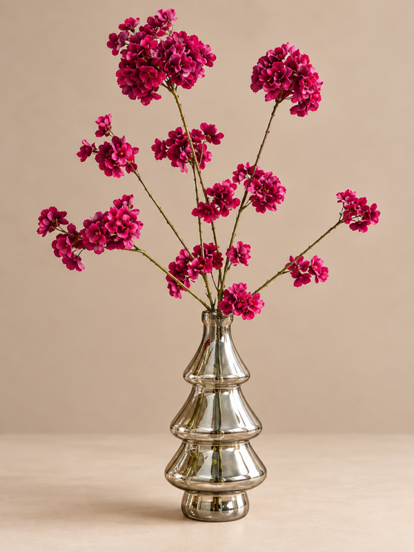 Amber Kerstboom Vaasje | Inclusief Zijden Takken | H69cm