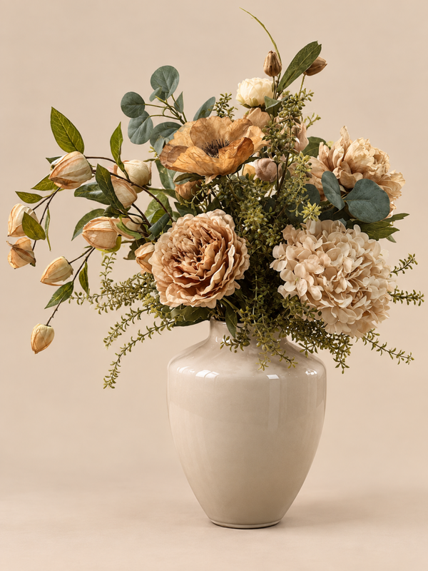 Zijden Bloemen Boeket ‘Nude Flowery’ | Met Of Zonder Vaas
