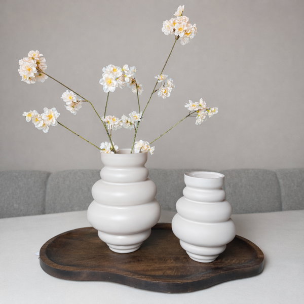 Beige Vaas ‘Maputo’ | Vase The World | Verkrijgbaar in 2 maten
