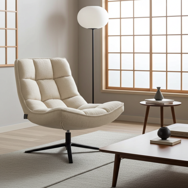 Fauteuil 'Sep' Boucle Sand | Lounge Stoel