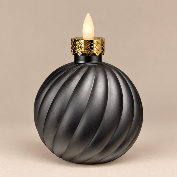 Kerstbal LED Kaars | Zwart