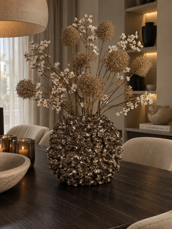 Luxe Brons Vaas Inclusief Zijden Takken