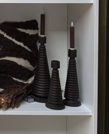 CLAIM 29 | WALNOOT KERSTBOOM KANDELAAR SET VAN 3