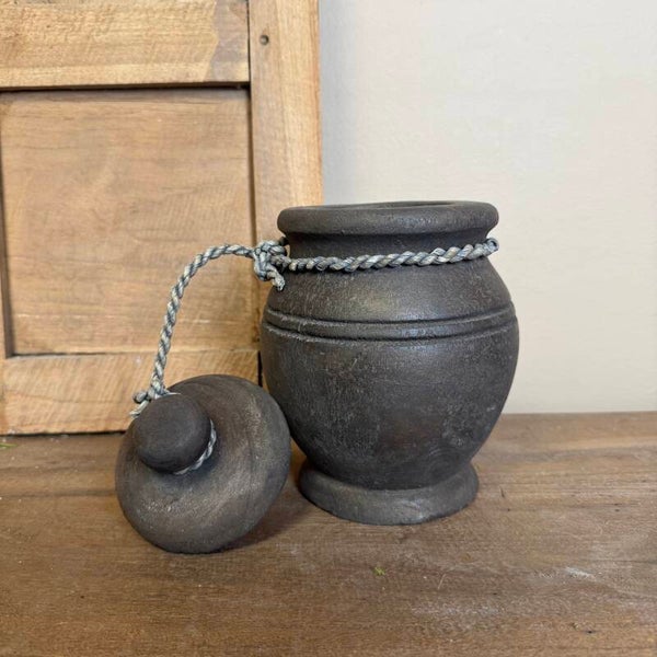 Houten Potje Met Deksel | B14xH20cm