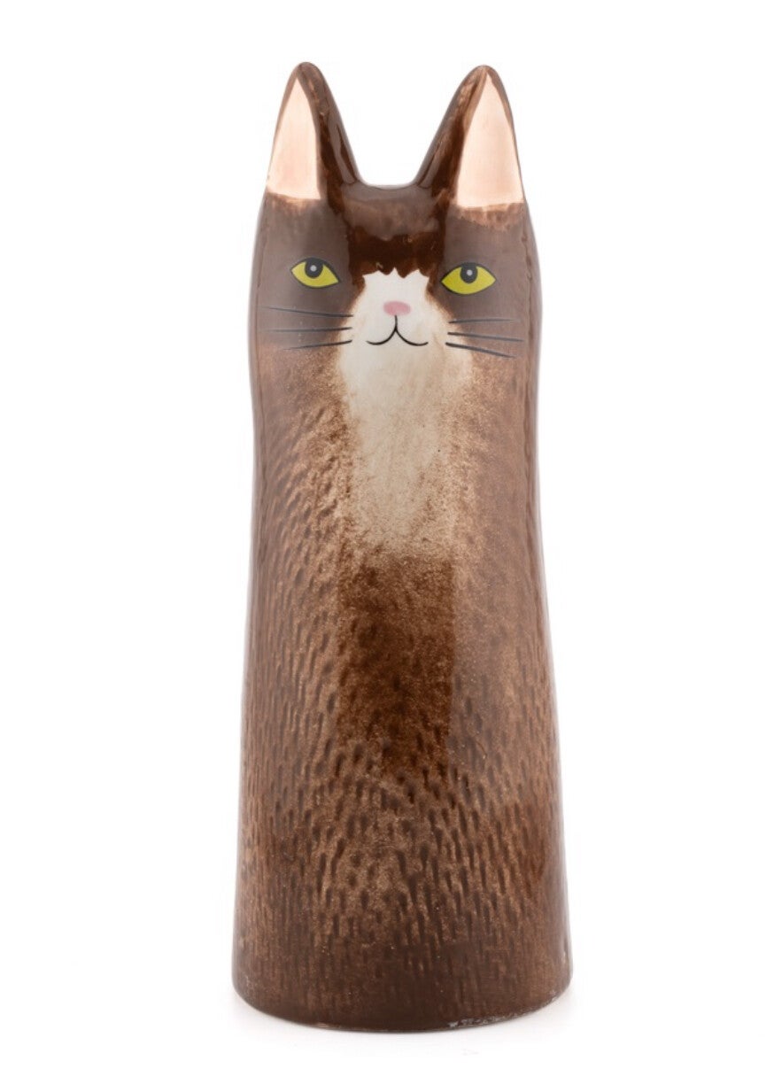 Aardewerk Vaas Kat | 	8,5x8,5x22,7cm