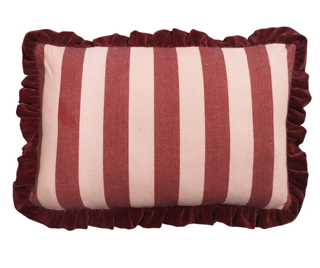 Langwerpig Sierkussen Streep Rood/Roze | 40x60cm