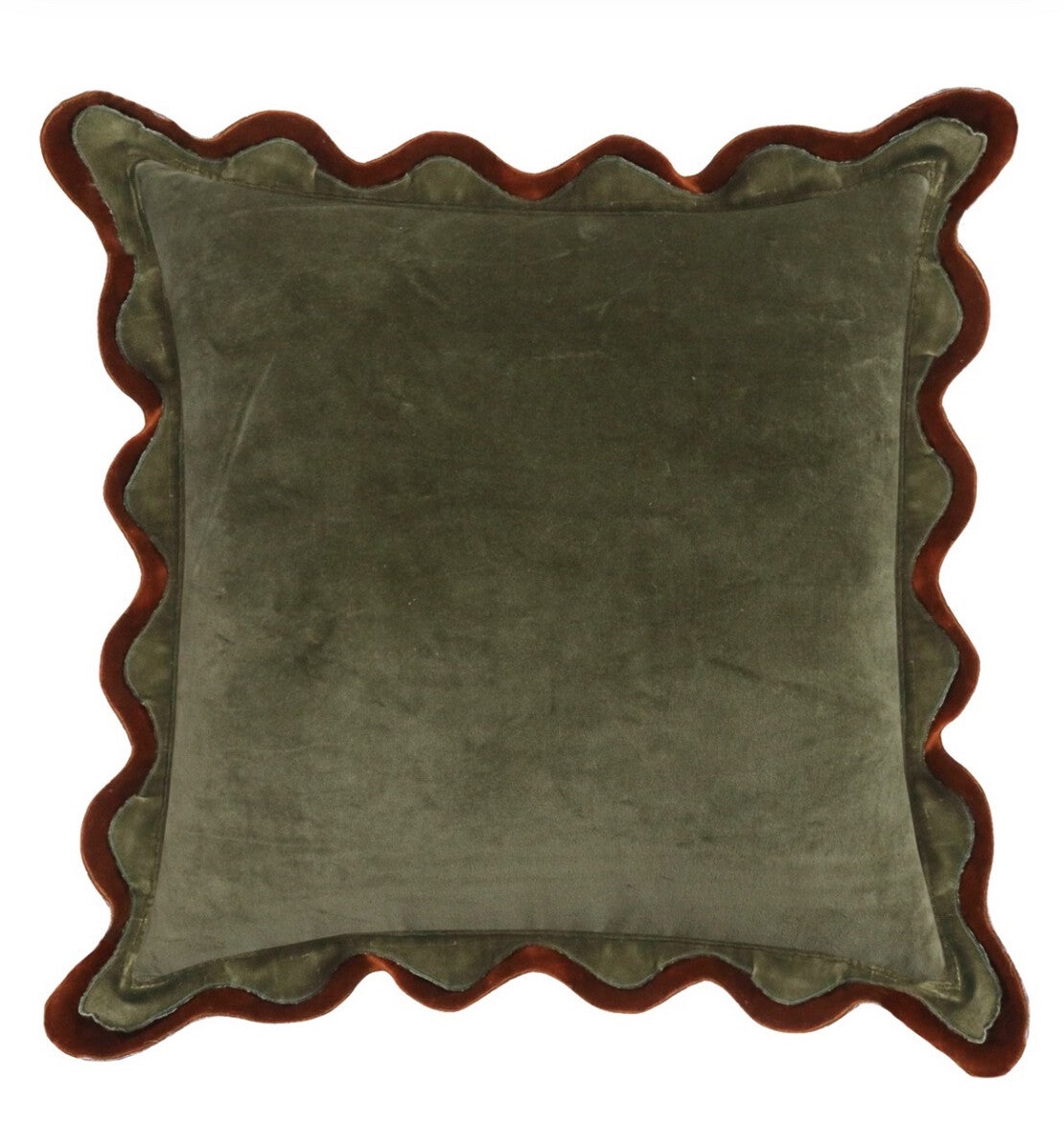 Sierkussen Met Roezels Groen | 50x50cm