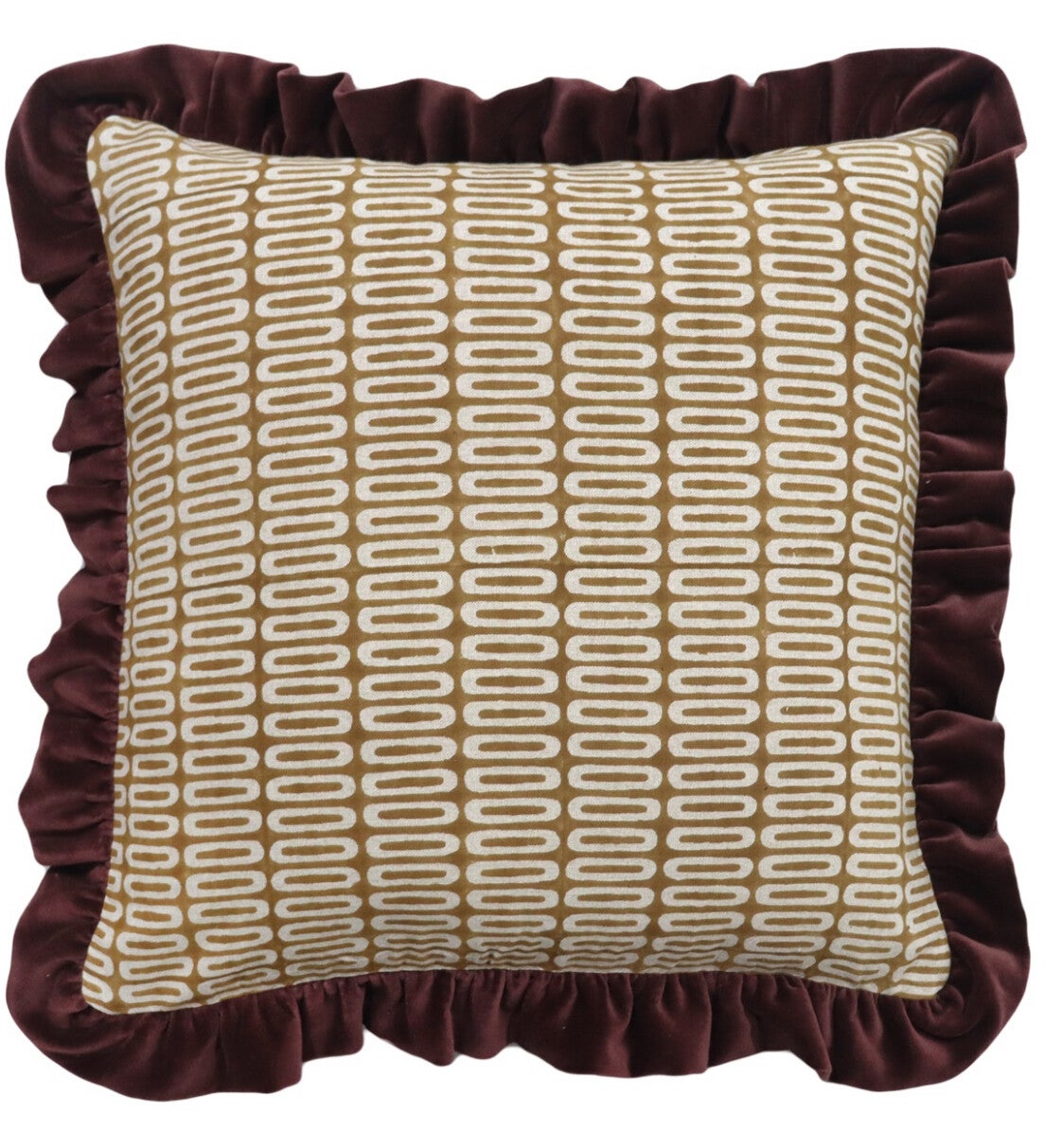 Sierkussen Met Roezels Retro Brown | 50x50cm