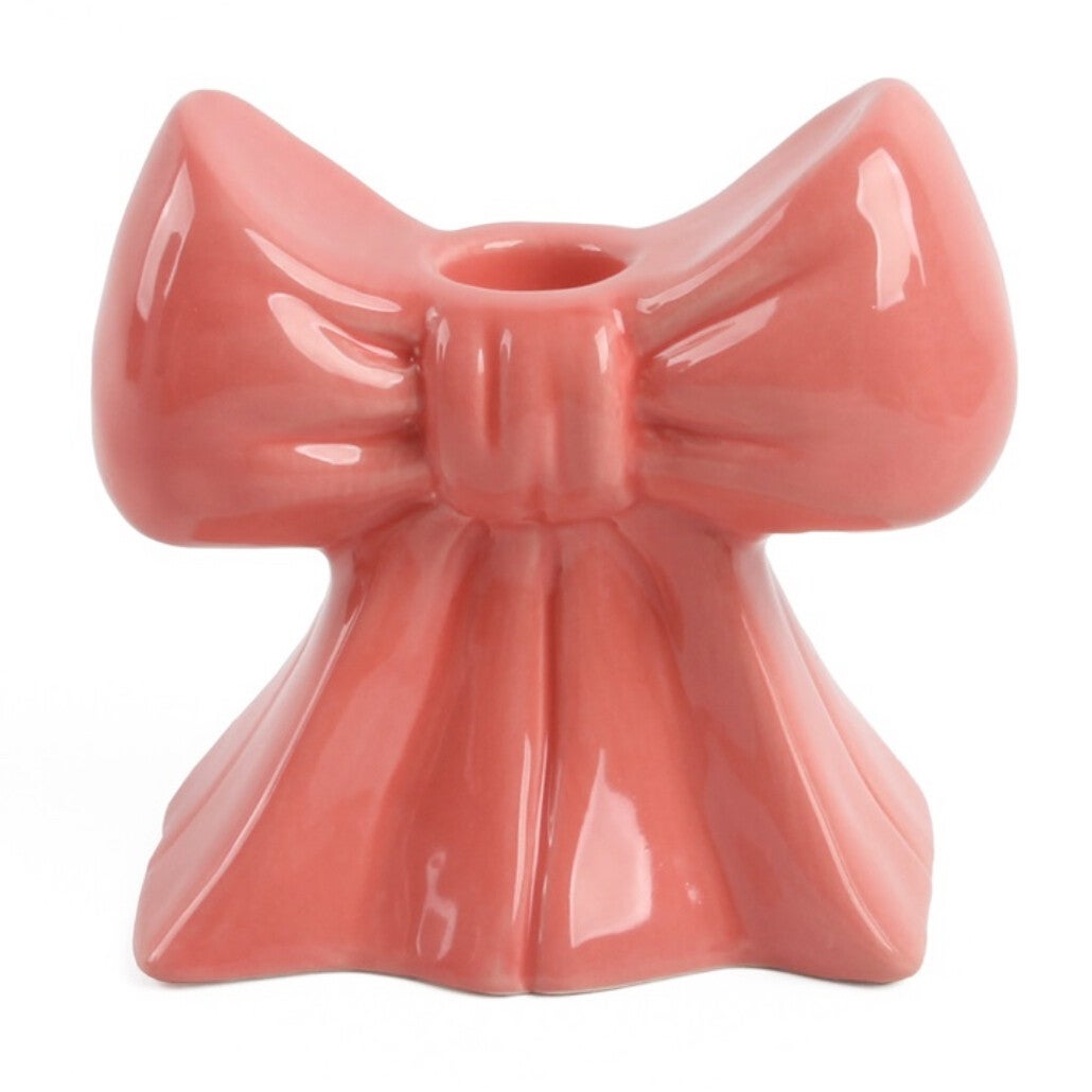 Kaarsenstandaard Strik Roze | 	10,7x6,8x10,2cm