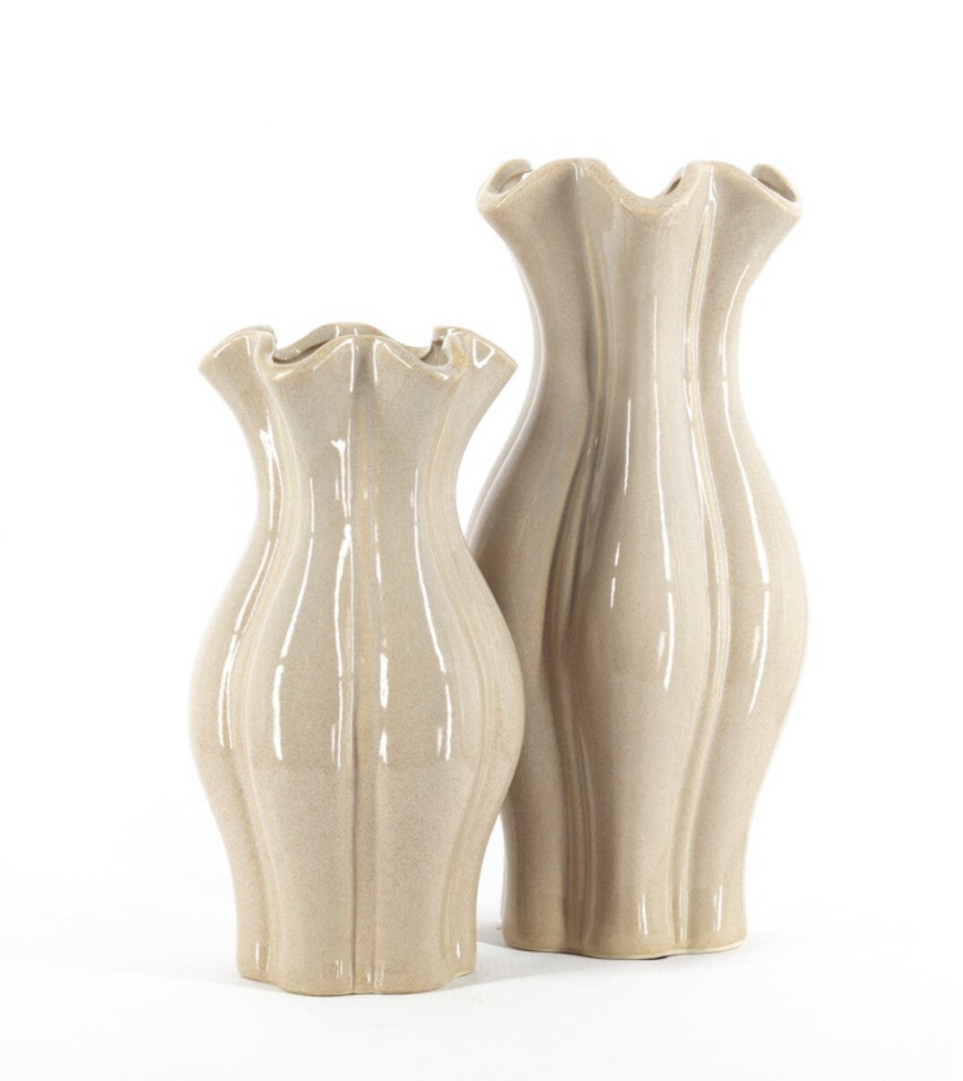 Aardewerk Vaas Wave Beige | In 2 maten