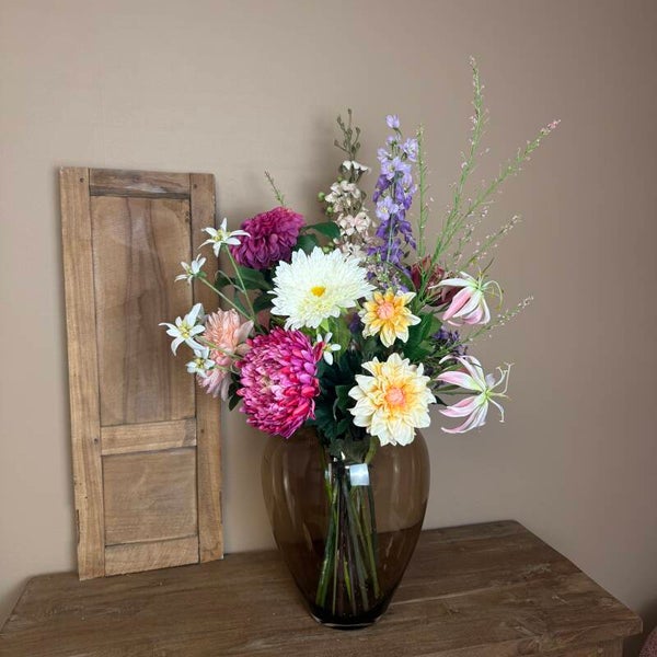 XL Zijden Bloemen Boeket ‘Happy’ | Met of zonder vaas