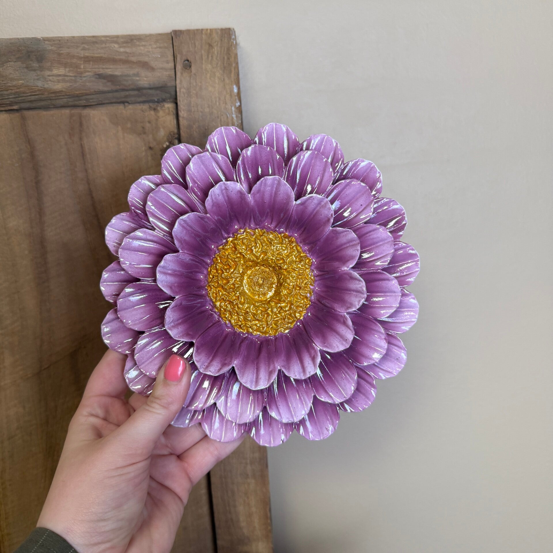 Wanddecoratie Bloem Lila | 19x19x4,5cm