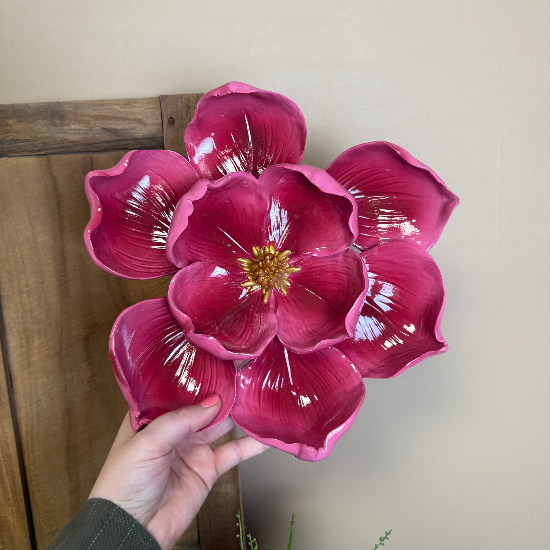 Wanddecoratie Bloem Fuchsia | 27x26,3x5,2cm