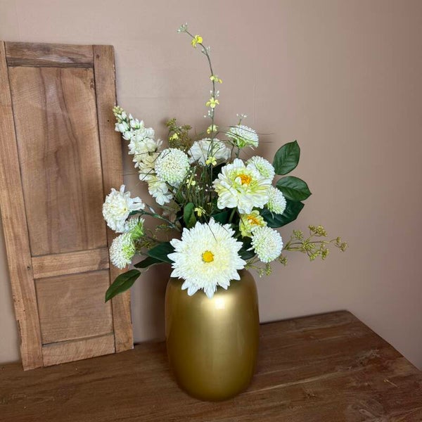 Zijden Bloemen Boeket ‘Creme’ | Met of zonder vaas