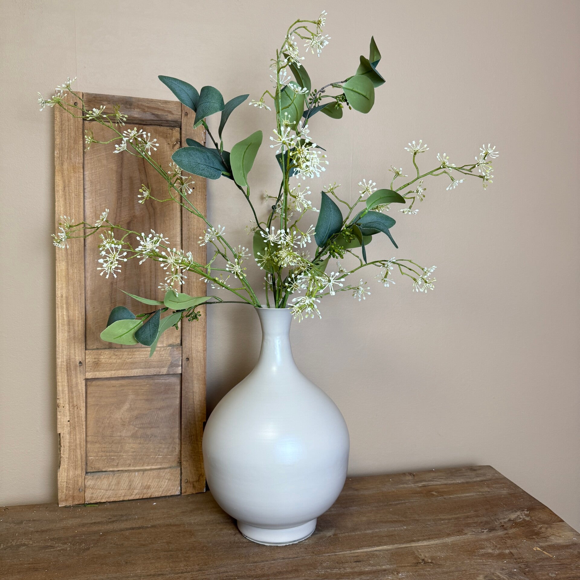 Beige Vaas Inclusief Kunst Takken Groen