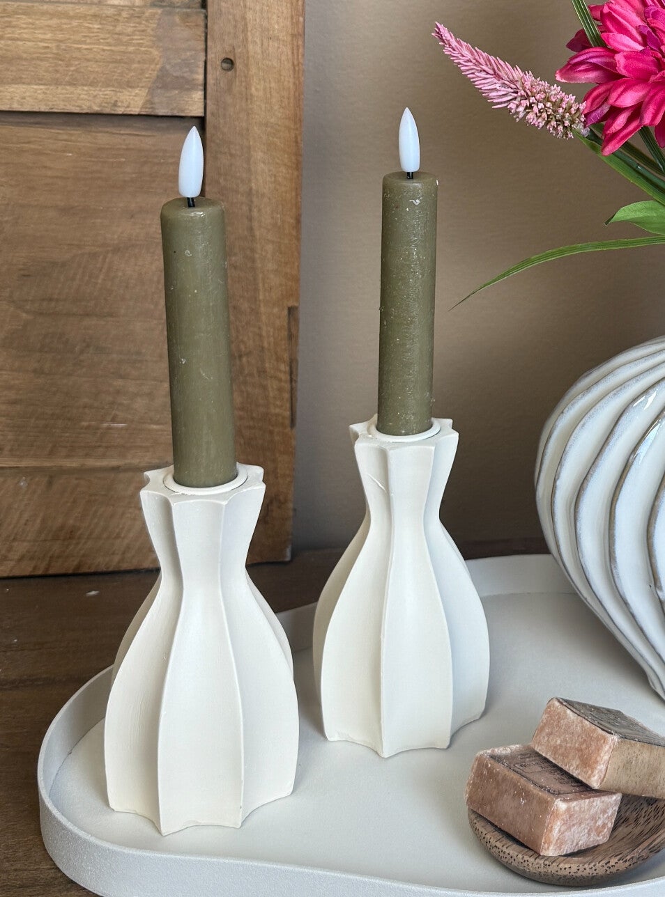 Kaarsenstandaard Limnos Ivory | Ø7x13 cm
