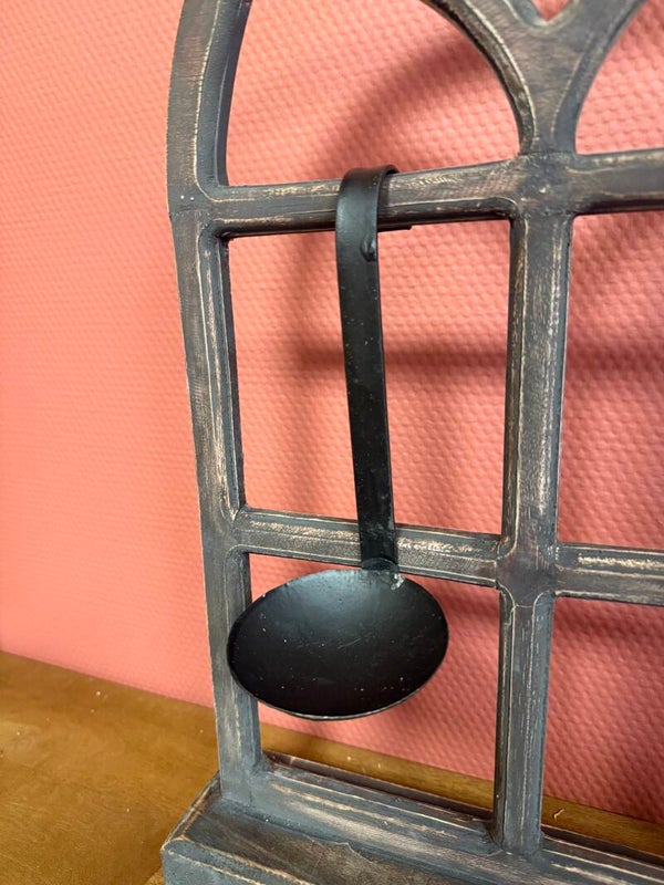 Metalen Decoratie Lepel | Zwart Antique Look