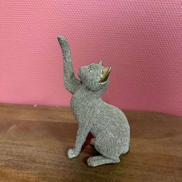 Beeld Kat Goud Sparkle | 21cm