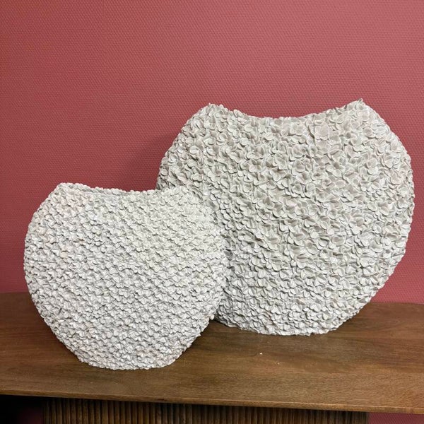 Luxe Ovale Bloemen Vaas Creme | Colmore | In 2 maten