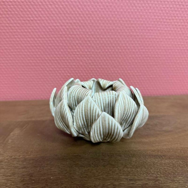 Waxinelichthouder ‘Petals’ | Beige