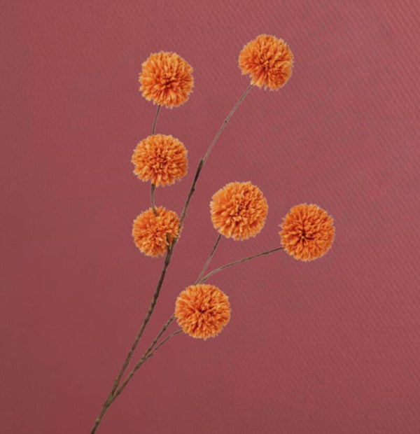PRE ORDER Kunstbloemen ‘PomPom’ | Oranje | 98cm