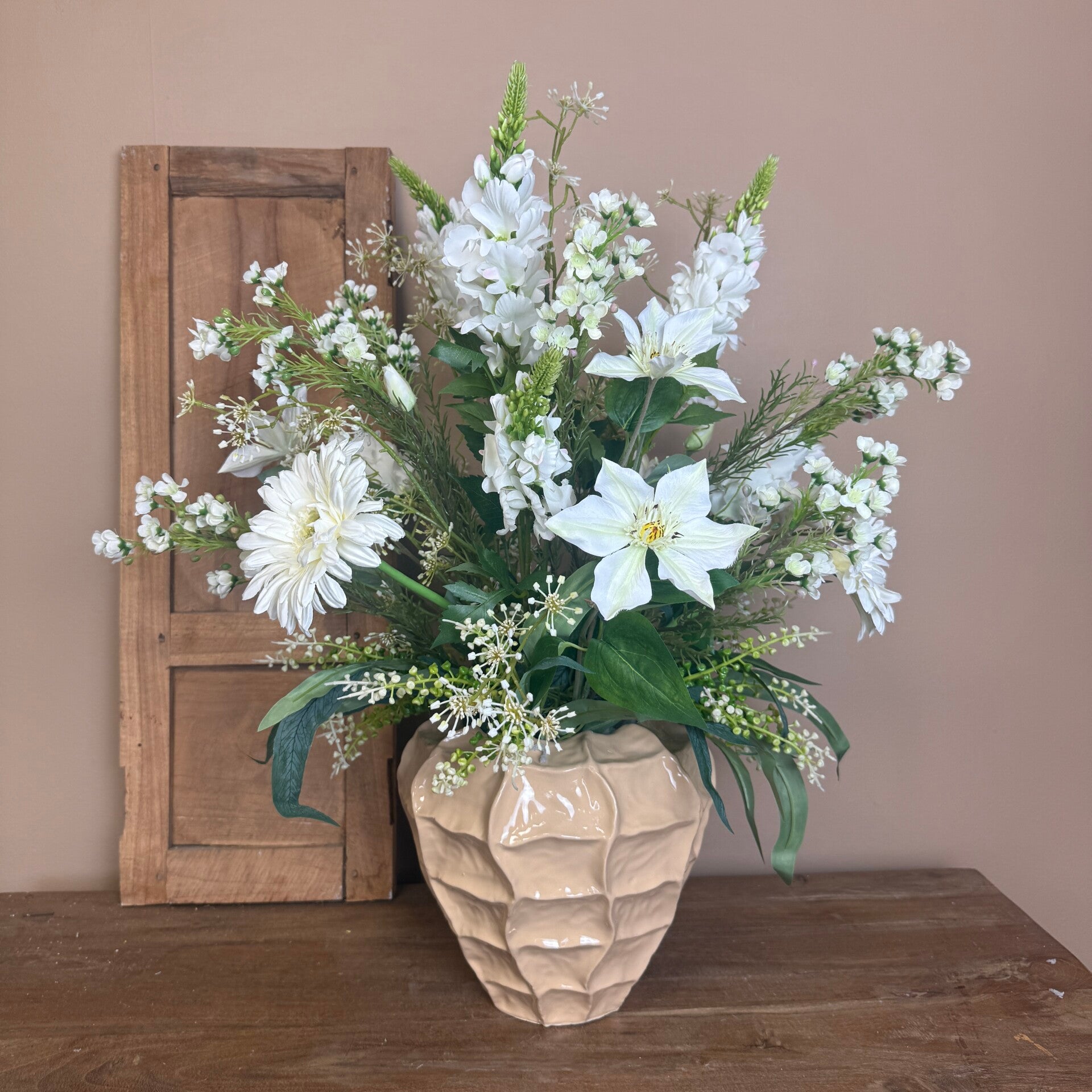 Zijden Boeket Lima Wit | Inclusief Vaas