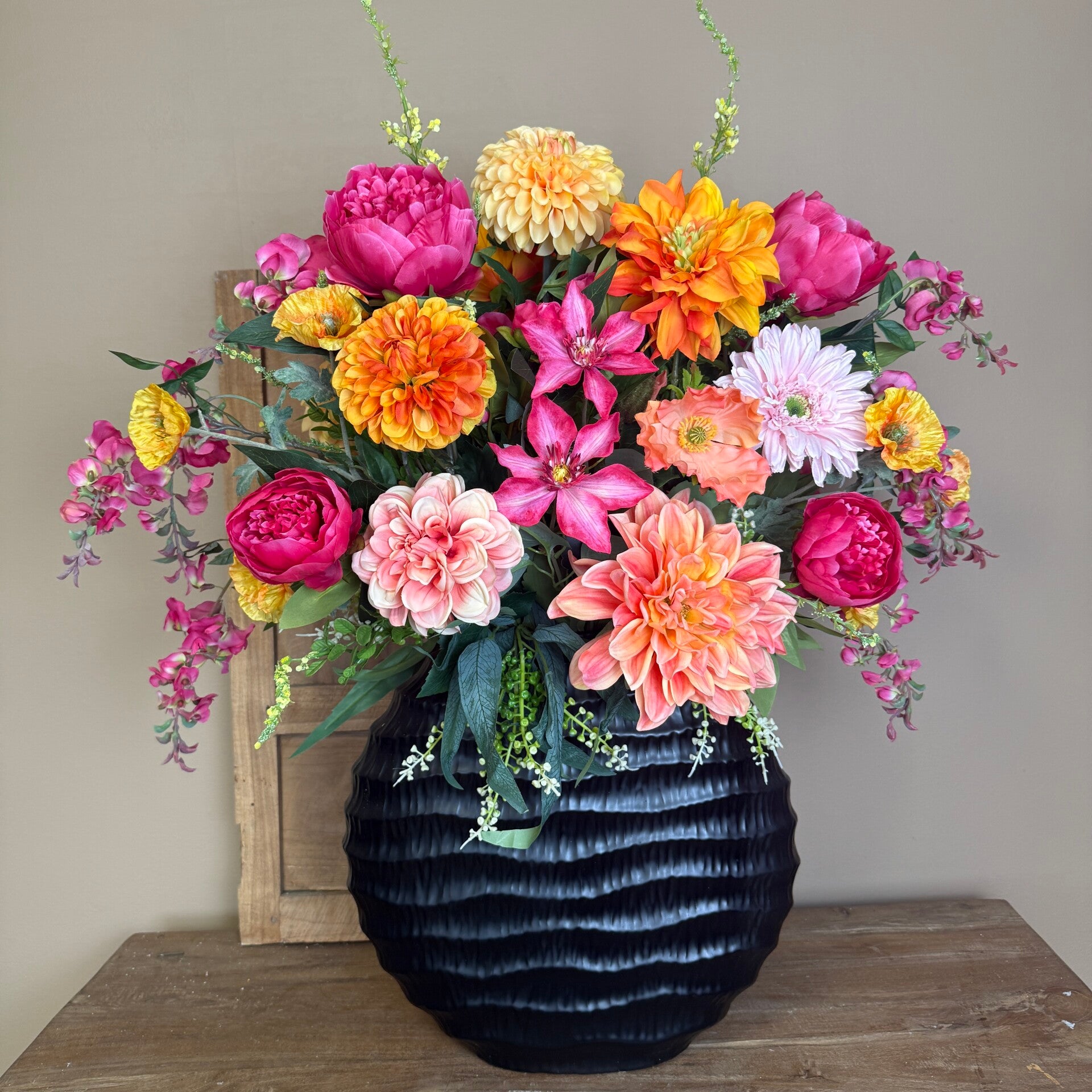 XXL Zijden Bloemen Boeket ‘Tropical’ | Inclusief Vaas