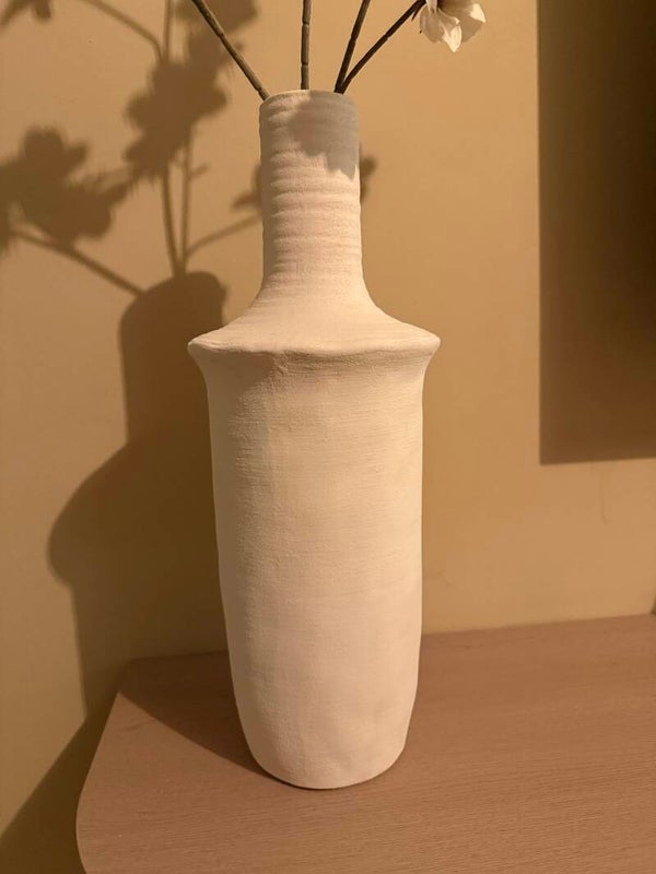 Hoge Vaas Smalle Hals | Ivory | 17x45cm