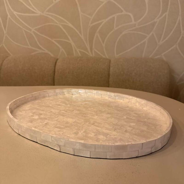 Schelpen Dienblad Ovaal | Ivory