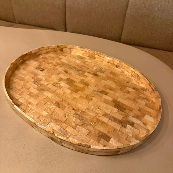 Schelpen Dienblad Ovaal | Bruin