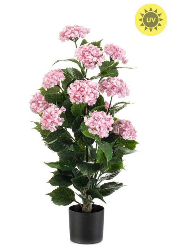 PRE ORDER Kunstplant Hortensia Roze | UV Coating | 90cm