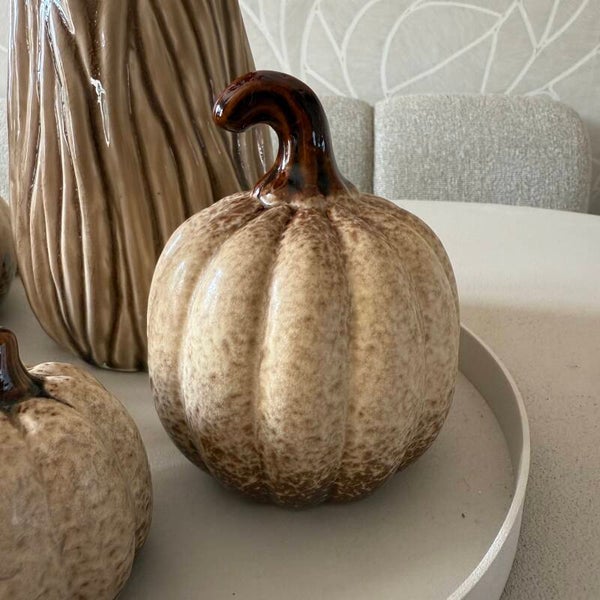 Aardewerk Pompoen Beige 'Spire' | 10x10x12,5cm