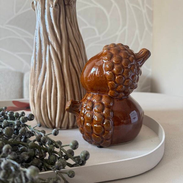 Aardewerk Ornament Wintercone Bruin | 12,5x9x14,5cm