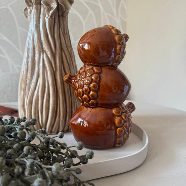 Aardewerk Ornament Wintercone Bruin | 13,5x9x19,5cm