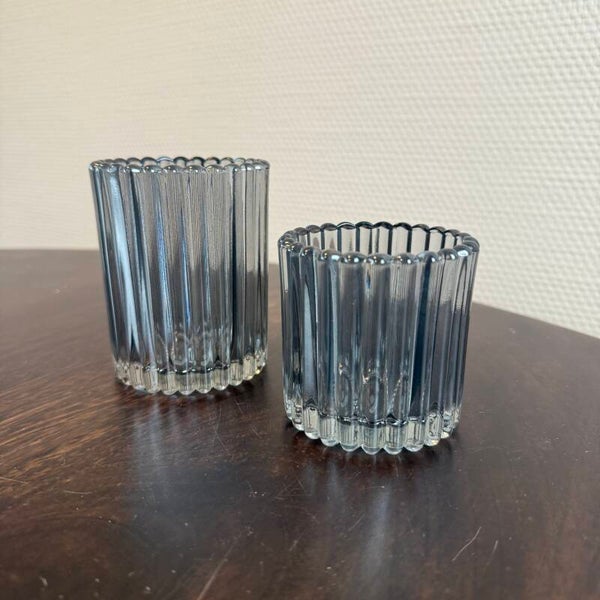 Ribbel Smoke Waxinelichthouders | Set van 2