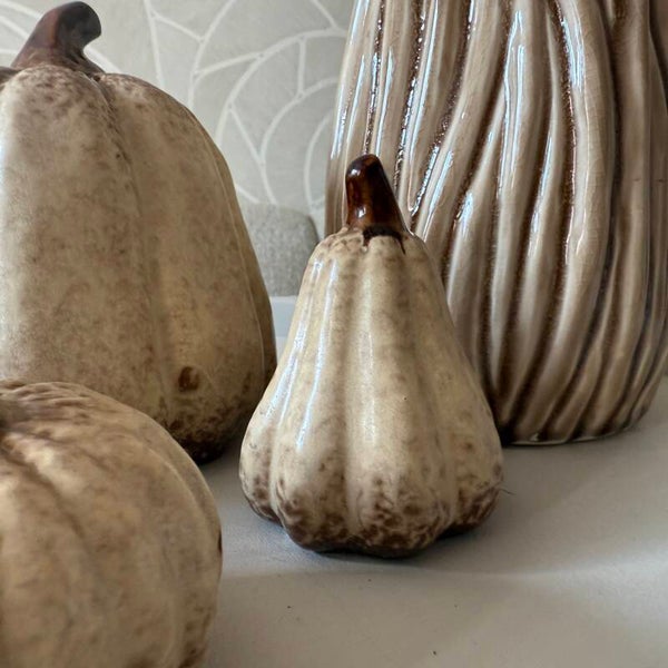 Aardewerk Pompoen Beige 'Drop' | 6,5x6,5x8,5cm